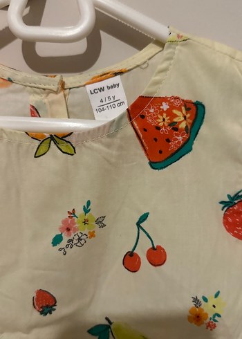 Kız Çocuk Meyve Desenli Kolsuz Elbise - Görsel 2