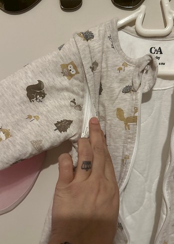 Gri Desenli Bebek Uyku Tulumu - Görsel 3