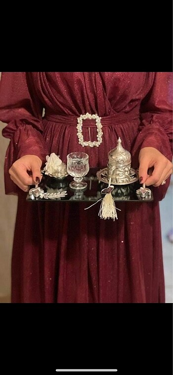 Diğer Bordo özel dikim elbise