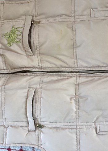 Bej- Toz Pembe Fermuarlı Şişme Yelek - Görsel 4