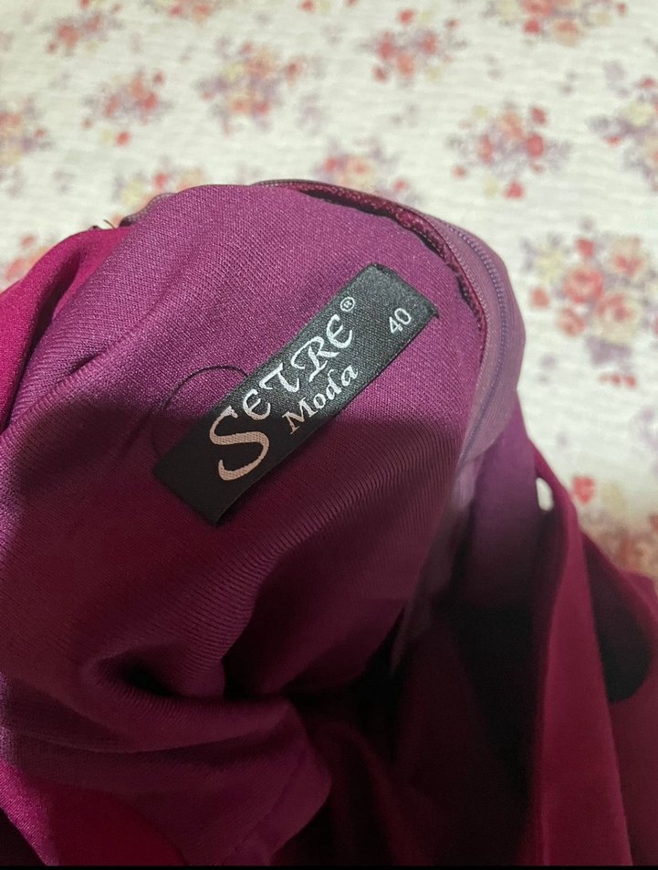 Bordo Kadın Abiye Elbise - Görsel 4