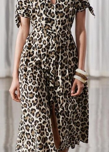 Zara ZARA LEOPAR ELBISE