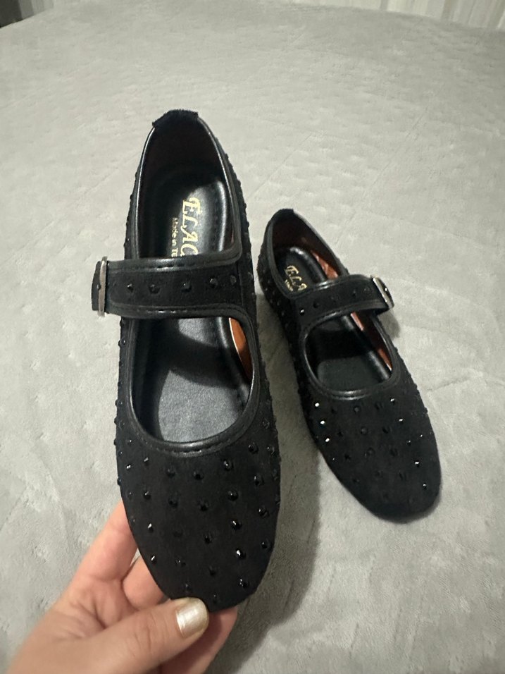 Tokalı Siyah Kadın Babet - Görsel 5