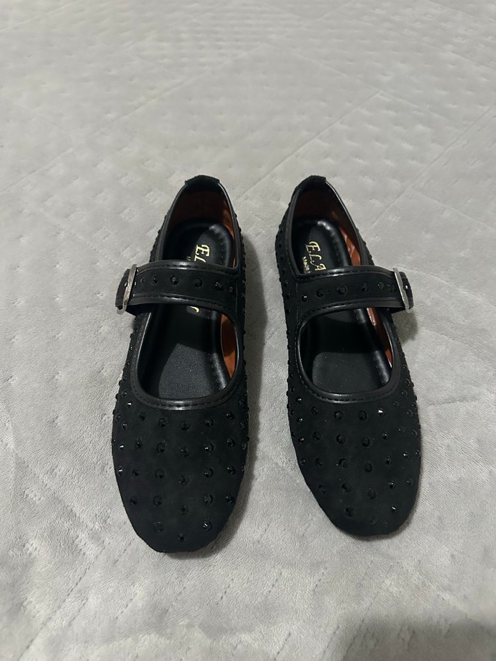 Tokalı Siyah Kadın Babet - Görsel 2