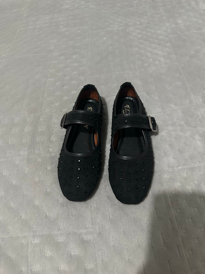 Tokalı Siyah Kadın Babet - Görsel 3