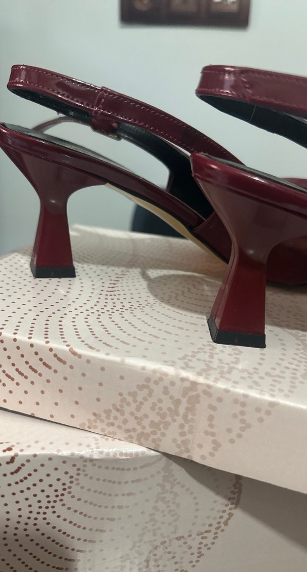 Bordo Fiyonklu Kadın Topuklu Ayakkabı - Görsel 5