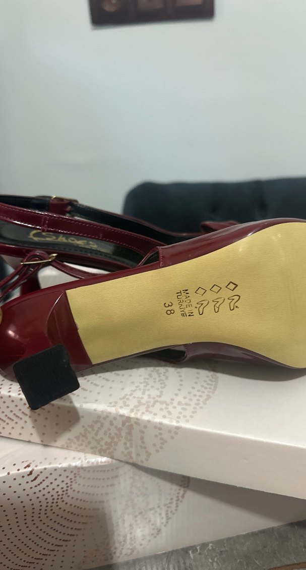 Bordo Fiyonklu Kadın Topuklu Ayakkabı - Görsel 4