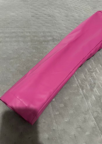 Düğmeli Pembe Deri Kadın Blazer hiç kullanılmadı - Görsel 4