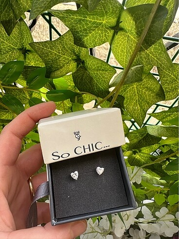 So Chic Gümüş kalpli küpe