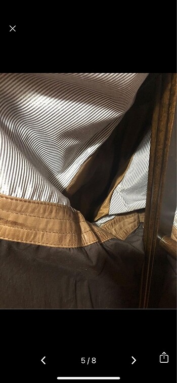 Massimo duttı prestıjın adı .sıfır 56 beden camel bej deri trenç - Görsel 5