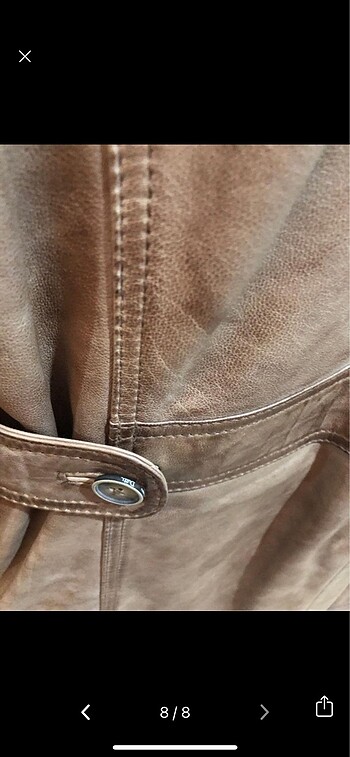 Massimo duttı prestıjın adı .sıfır 56 beden camel bej deri trenç - Görsel 8