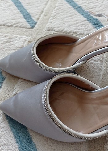 39 Beden Klasik Bej Stiletto Topuklu Kadın Abiye Ayakkabı