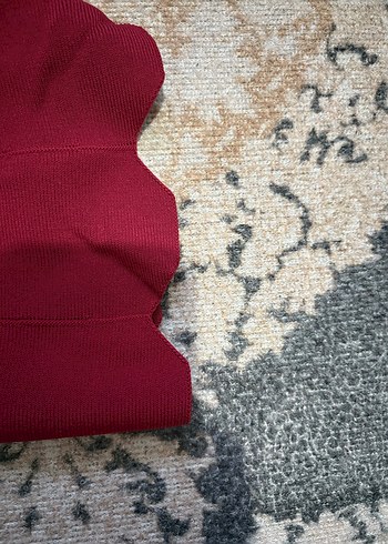 Bordo Midi Hamile Etek Volan Detaylı - Görsel 3