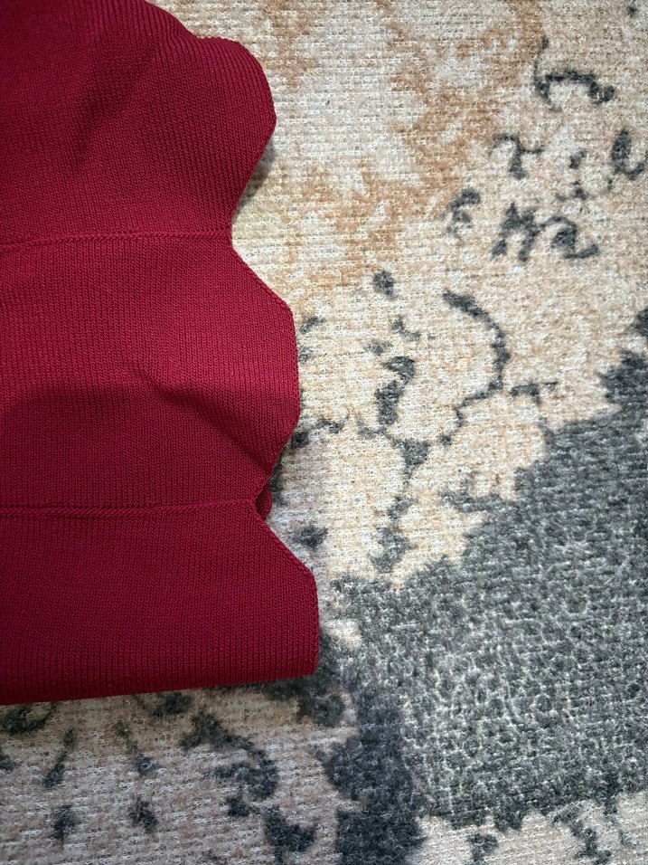 Bordo Midi Hamile Etek Volan Detaylı - Görsel 3