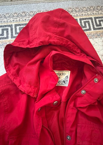 Kadın Kırmızı Fermuarlı Midi Ceket - Görsel 2