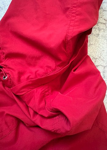 Kadın Kırmızı Fermuarlı Midi Ceket - Görsel 4