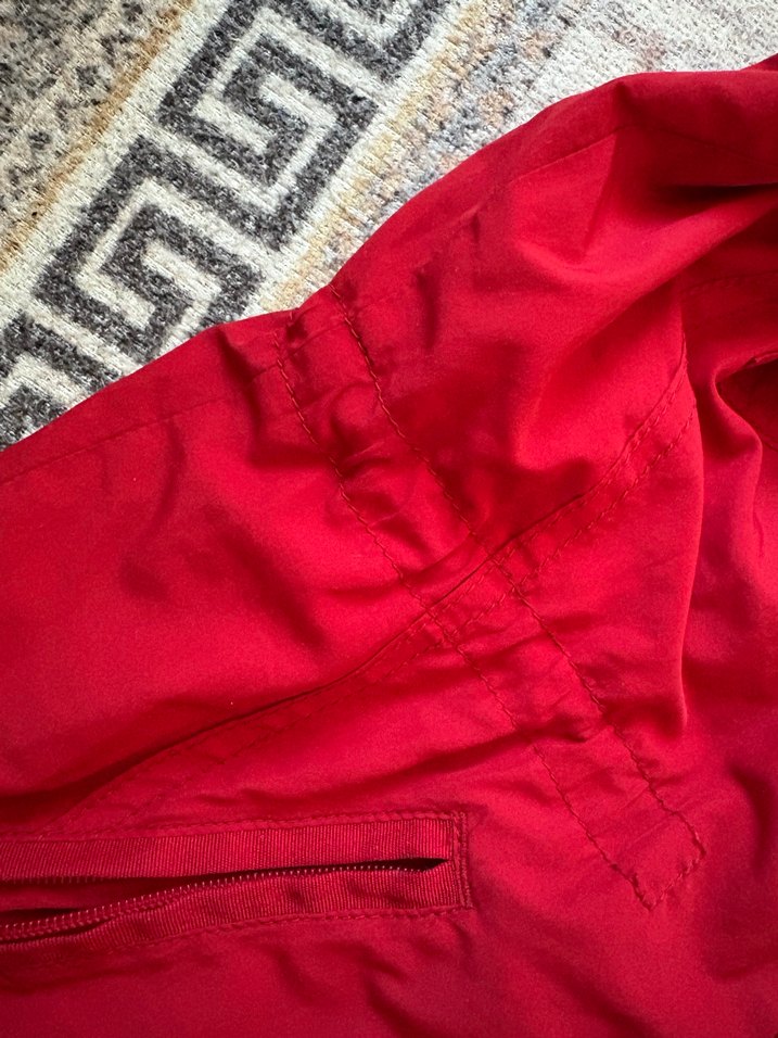 Kadın Kırmızı Fermuarlı Midi Ceket - Görsel 3