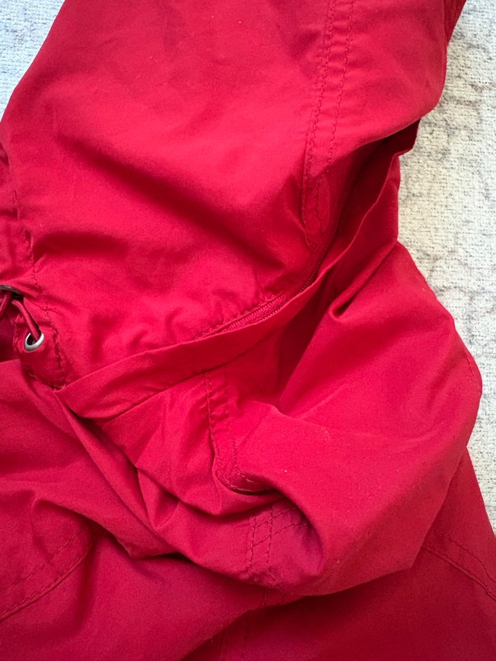 Kadın Kırmızı Fermuarlı Midi Ceket - Görsel 4