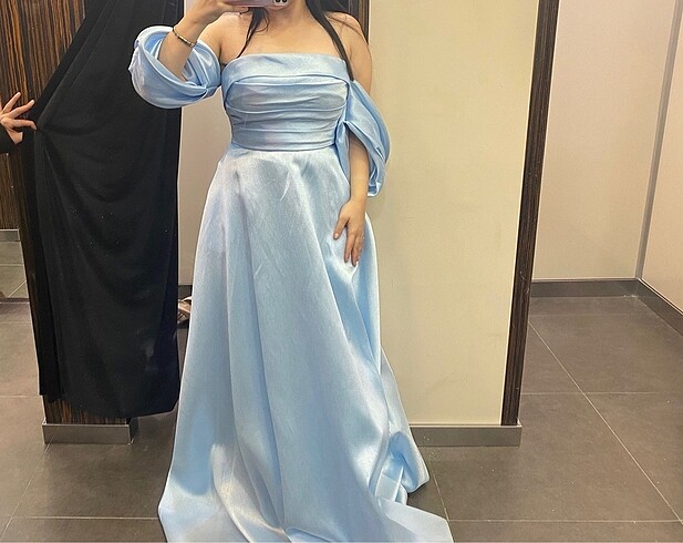 m Beden Bebe mavisi nişan elbisesi