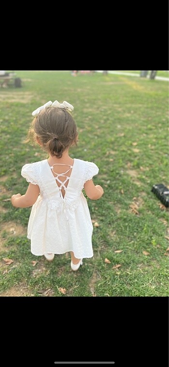 18-24 Ay Beden Dantelli fistolu bebek elbisesi bebek doğum günü elbisesi