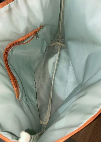 Bej Deri Kadın Çanta Fermuarlı - Görsel 2