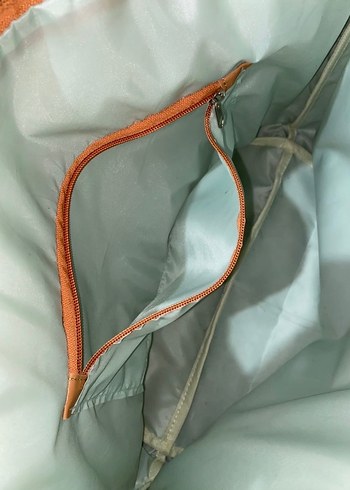 Bej Deri Kadın Çanta Fermuarlı - Görsel 3