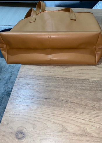 Bej Deri Kadın Çanta Fermuarlı - Görsel 7