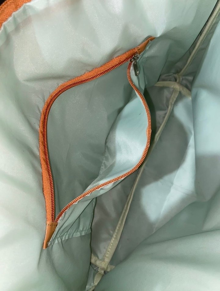 Bej Deri Kadın Çanta Fermuarlı - Görsel 3