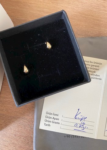 Altın Renkli Minimalist Midi Küpe - Görsel 2