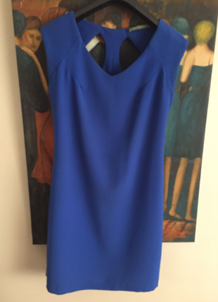 Saks mavi elbise small beden .boy kol altindan itibaren 65cm