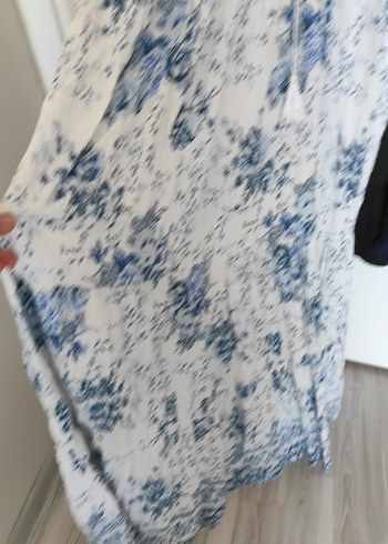 Bohem Uzun Kollu Pamuklu V Yaka Elbise - Görsel 3