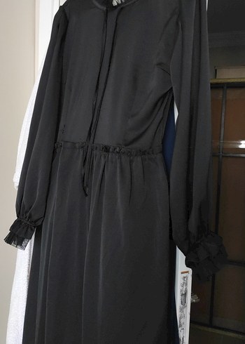 Uzun Siyah Gotik Kadın Elbise - Görsel 2