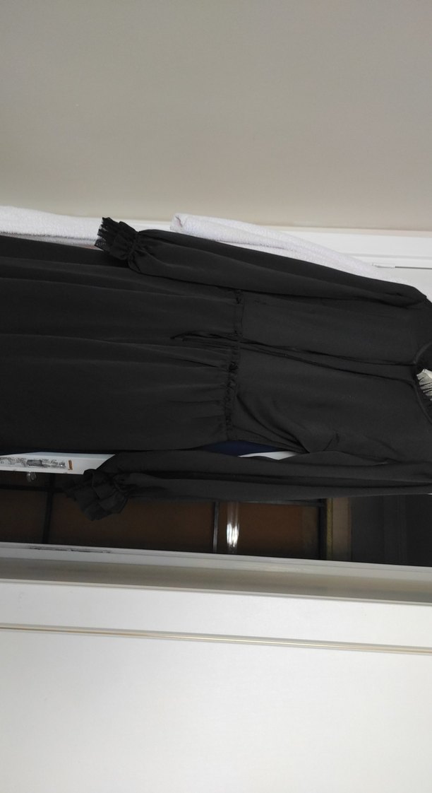 Uzun Siyah Gotik Kadın Elbise - Görsel 4