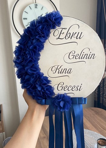 Mavi Bohem Vintage Gelin Kına tefi - Görsel 2