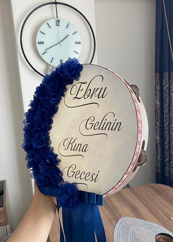 Mavi Bohem Vintage Gelin Kına tefi - Görsel 3