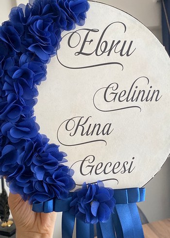 Mavi Bohem Vintage Gelin Kına tefi - Görsel 5