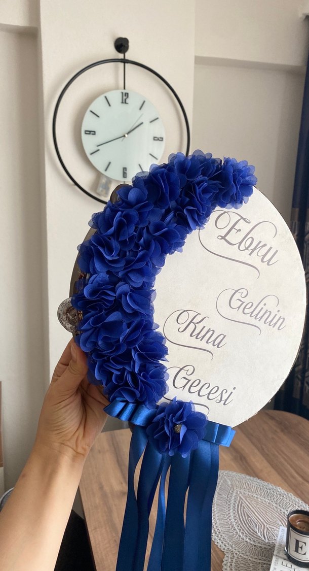 Mavi Bohem Vintage Gelin Kına tefi - Görsel 4