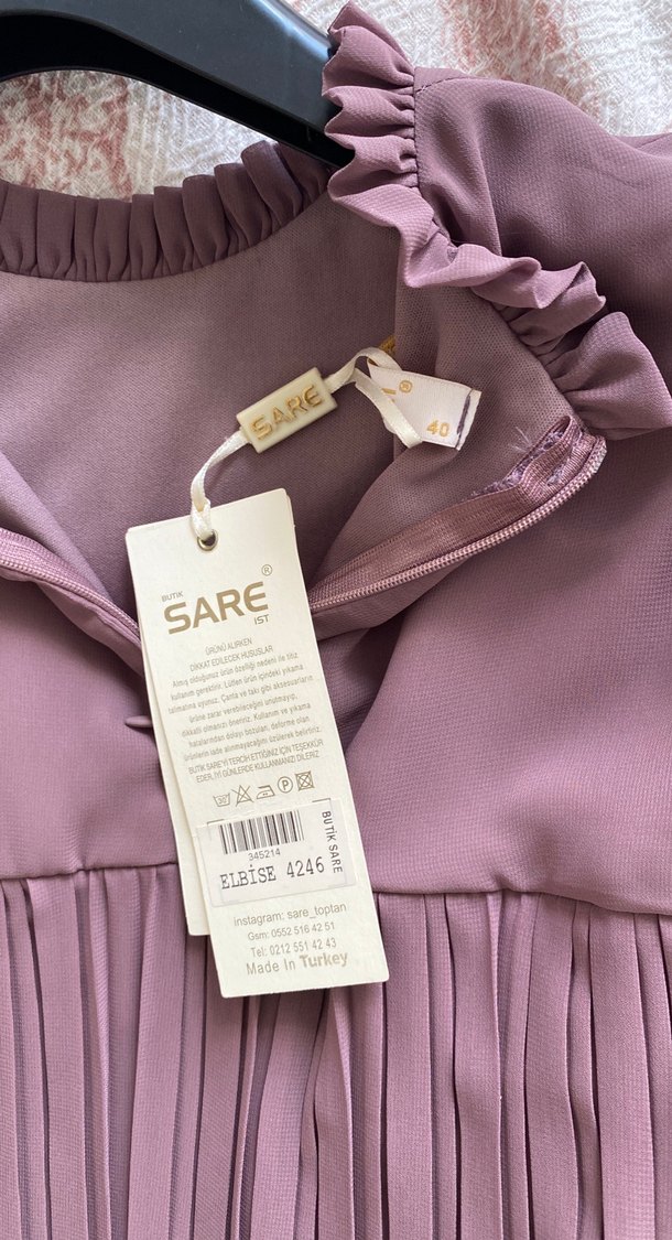 Mürdüm Uzun Piliseli Bohem Elbise - Görsel 4