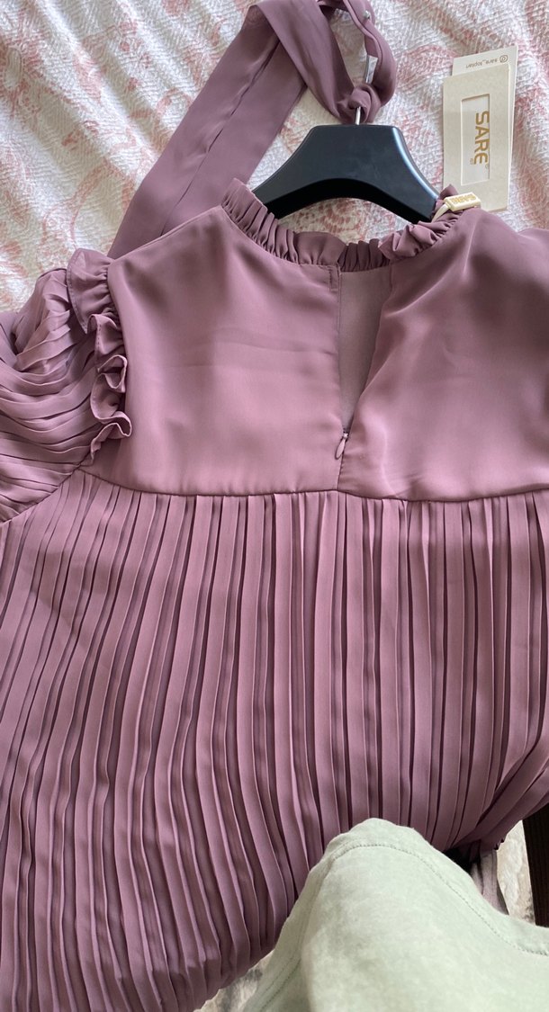 Mürdüm Uzun Piliseli Bohem Elbise - Görsel 5