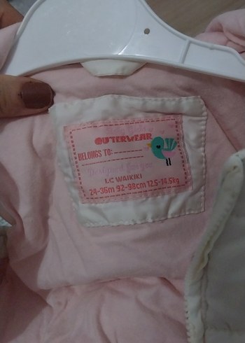 Kız Çocuk Beyaz Kapüşonlu Yelek - Görsel 5