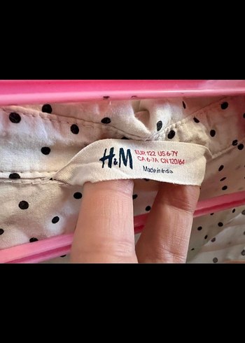 Kızlar için Pembe Uzun Kollu Pamuklu Gömlek - Görsel 2