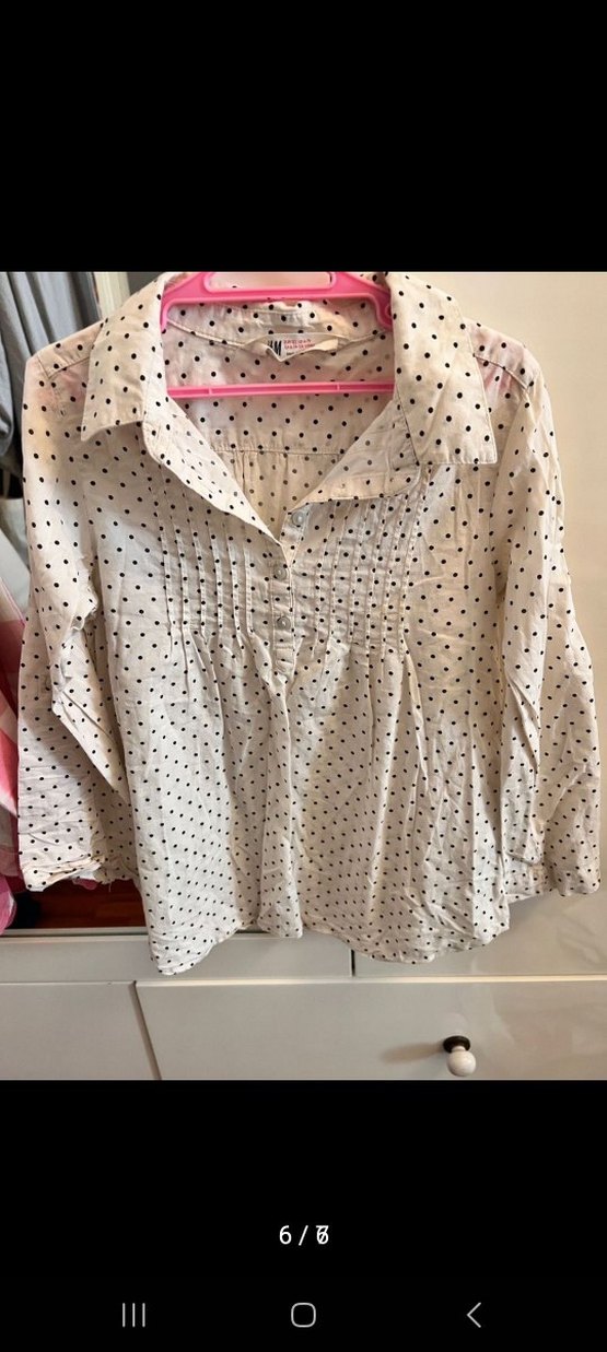 Kızlar için Pembe Uzun Kollu Pamuklu Gömlek - Görsel 4