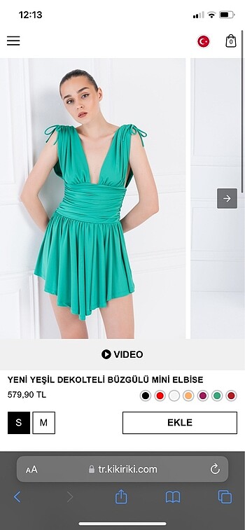 Yeşil mini elbise