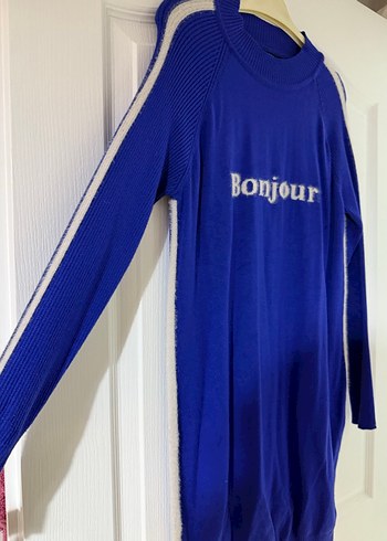 Mavi Uzun Kollu Triko Midi Elbise/sweatshirt - Görsel 3