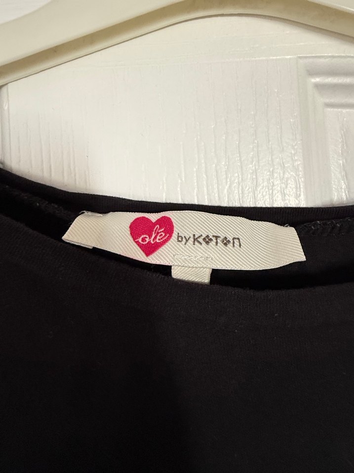 Kız Siyah Baskılı Kısa Kollu Tişört - Görsel 2