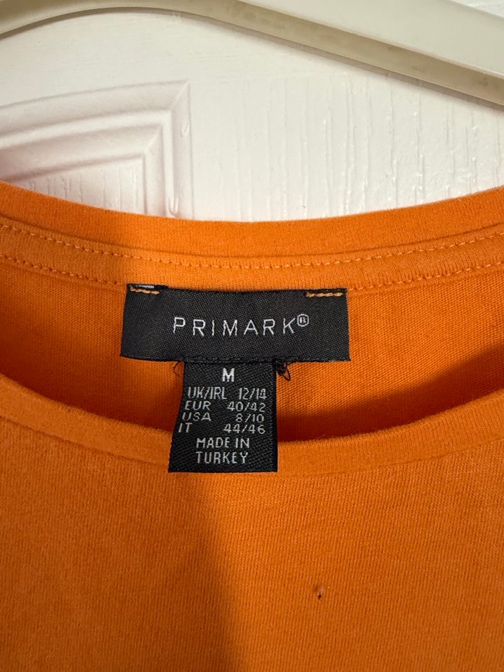 Turuncu, kısa kollu, salaş kadın tişört - Görsel 2