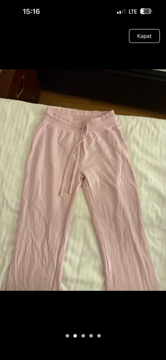 Pembe Kadın Midi Boy Rahat Kesim Eşofman - Görsel 2