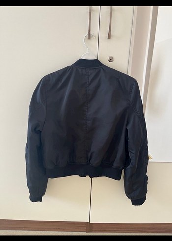 Siyah Fermuarlı Kadın Bomber Ceket - Görsel 4