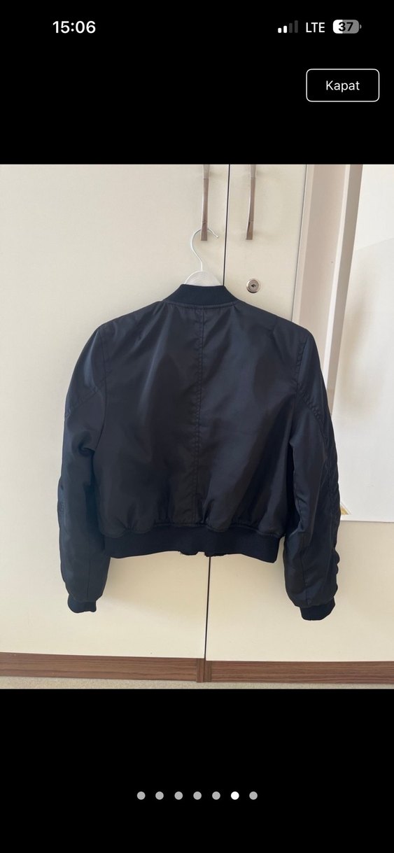 Siyah Fermuarlı Kadın Bomber Ceket - Görsel 4