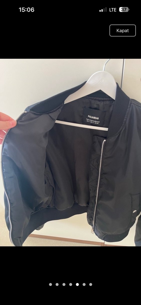 Siyah Fermuarlı Kadın Bomber Ceket - Görsel 2